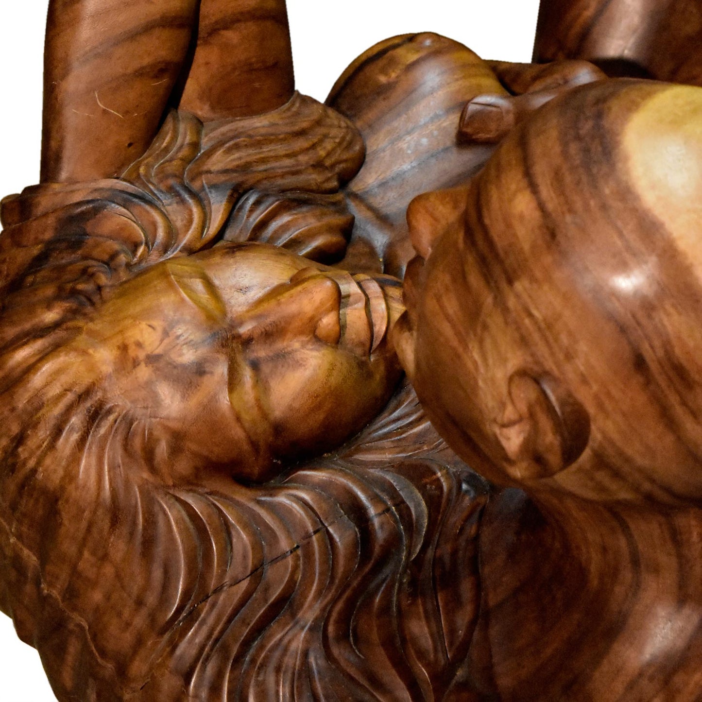 Massive Hand Carved Monkey Pod Exotic Hardwood Lovers Embrace Coffee Table