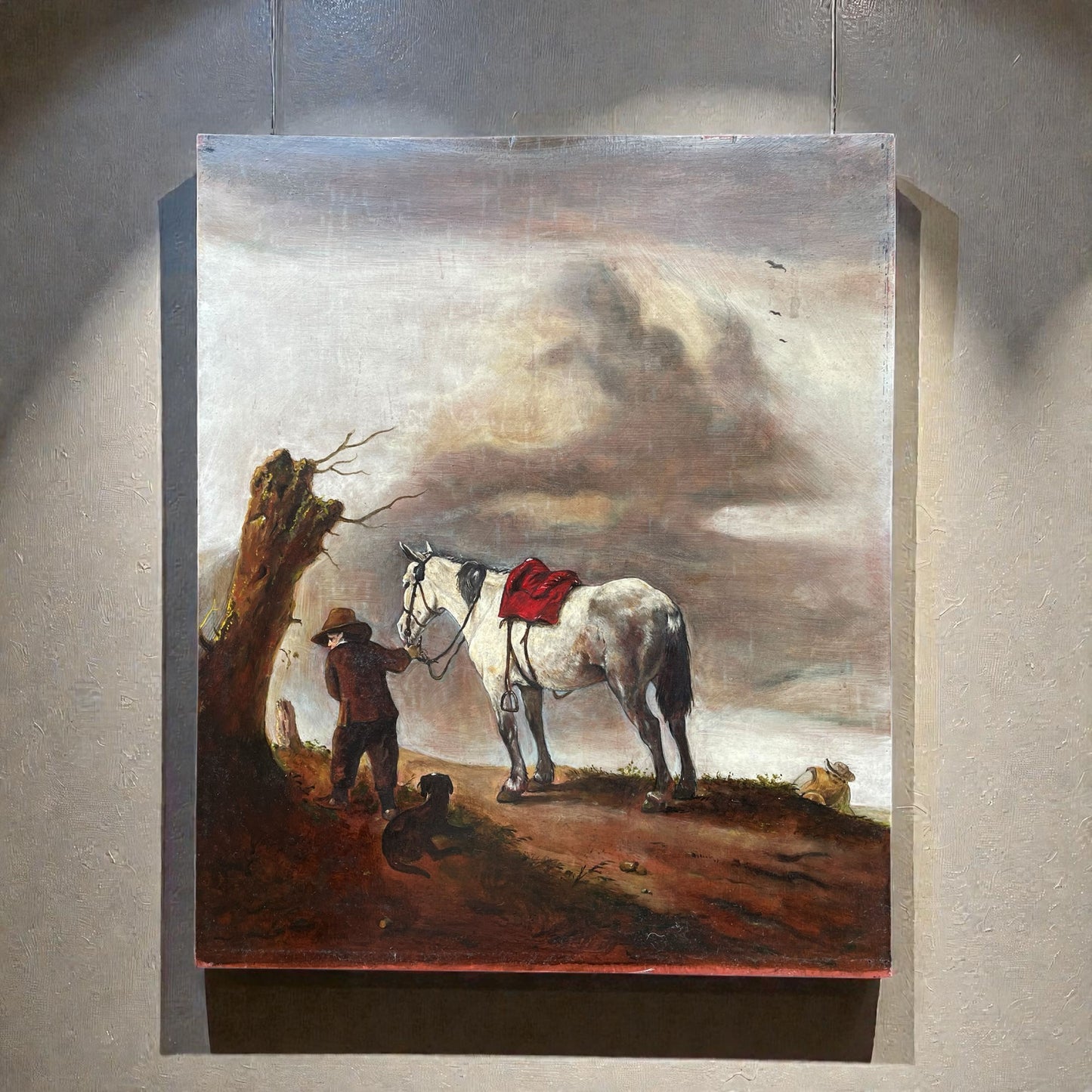 Reproductie van George Boellaard van het olieverfschilderij 'Grijze Paard' van Wouwermans