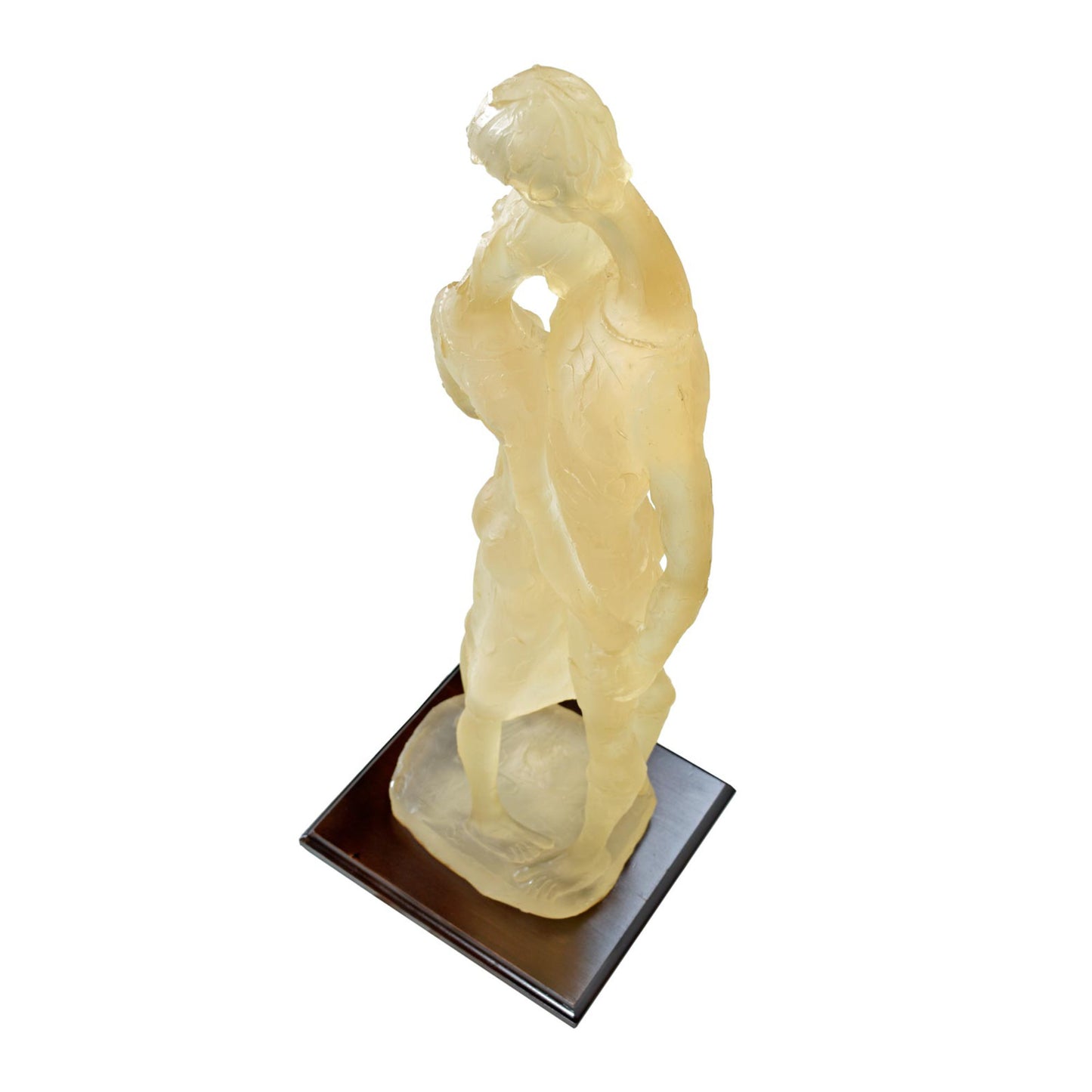 René Lalique Style Signed Resin Sculpture of Two Lovers 81cm Tall