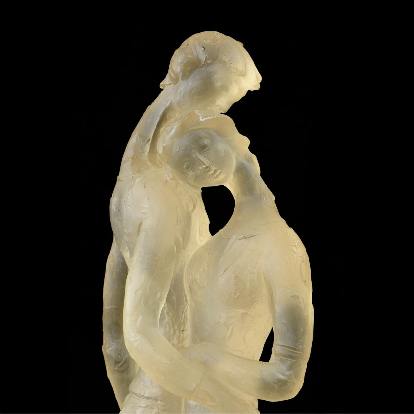 René Lalique Style Signed Resin Sculpture of Two Lovers 81cm Tall