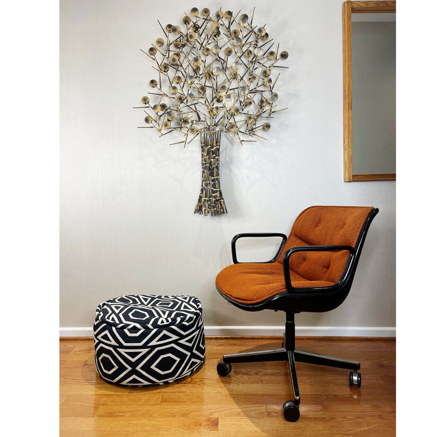 Large Marc Creates Brutalist Torch Cut Metal Nail Tree Sculpture