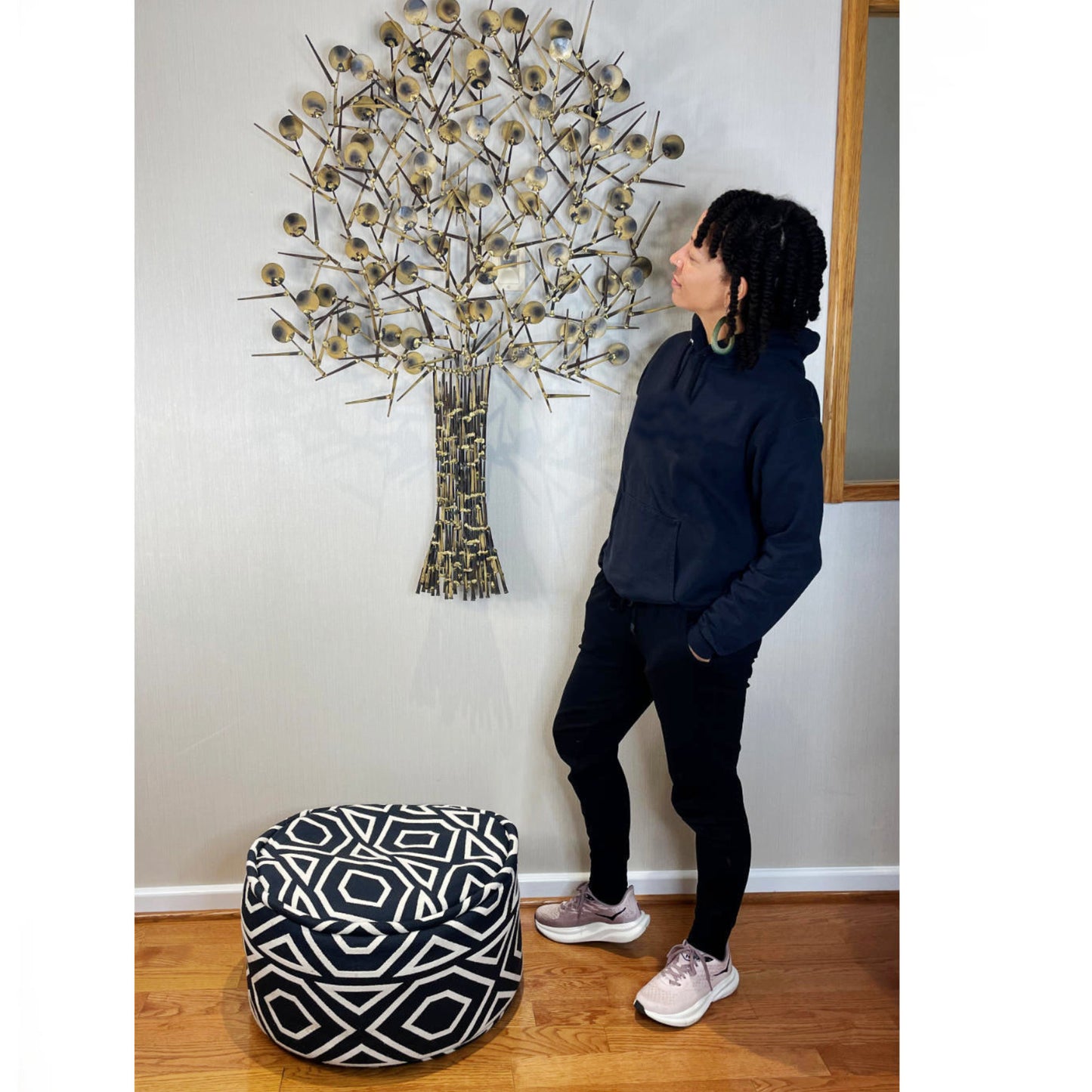 Large Marc Creates Brutalist Torch Cut Metal Nail Tree Sculpture