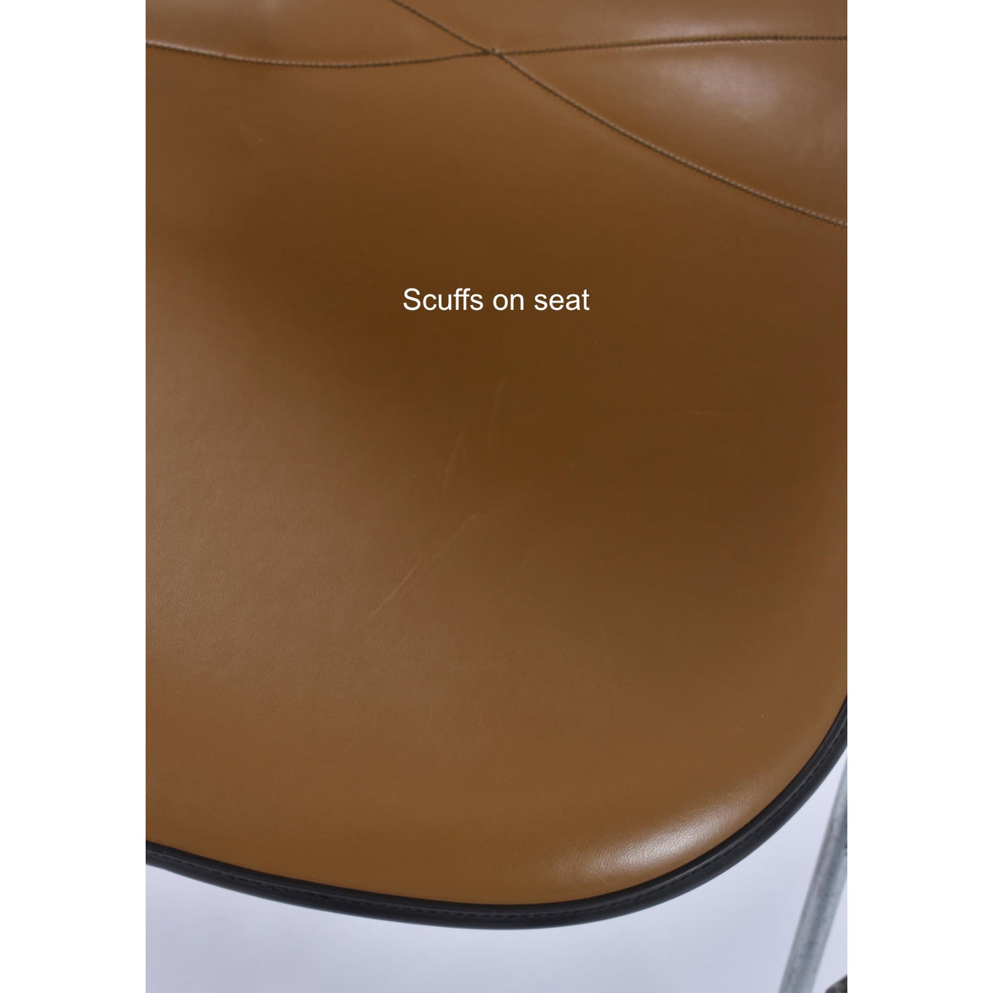 6 Herman Miller Eames Stacking Shell Chairs with Brown Naugahyde Pads